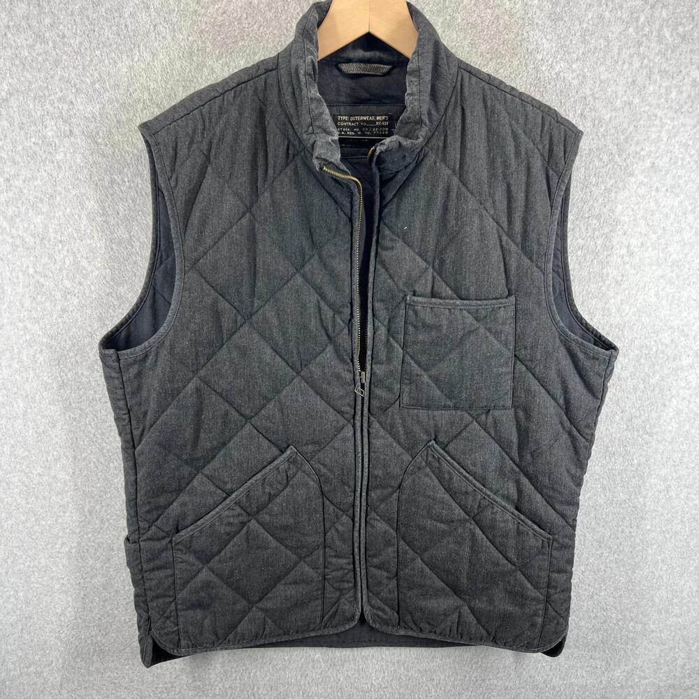 J.Crew Type Outerwear‎ Sussex quilted vest Gray Size Med NX631 Vintage EC